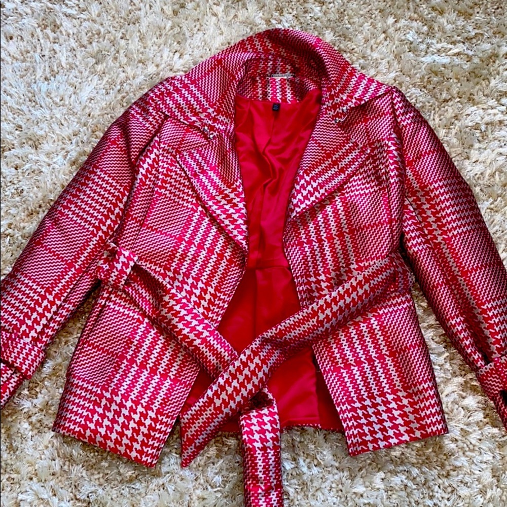 White House Black Market Pink Coat Sz MD